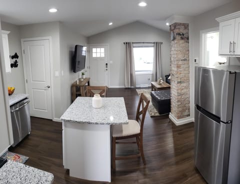 The original brick chimney is one of our favorite features.