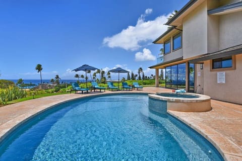 Your own slice of paradise featuring a crystal-clear pool, spa, and stunning ocean backdrop