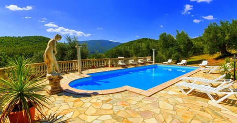 The beautiful heated salt water pool