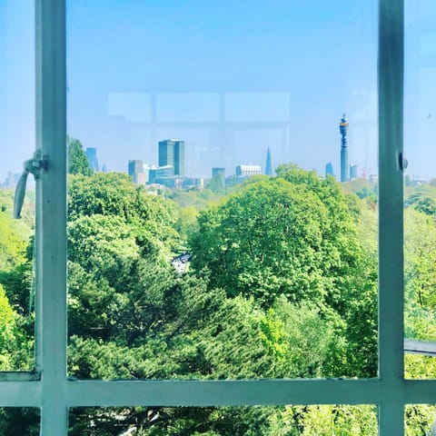 View from apartment overlooking Regents Park and City Skyline