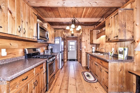 Kitchen looking towards front entryway