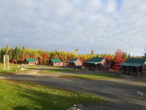 view of all cabins from main lodge