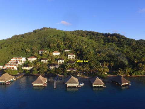 Our bungalow is in this hillside paradise.  A two minute walk to the lagoon.