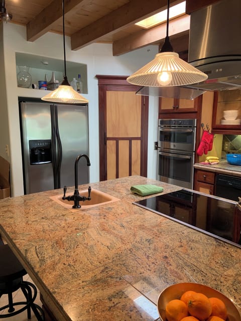 kitchen island with induction cooktop