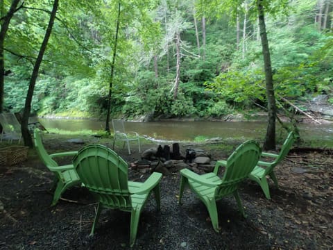 View from the fire pit area, which is in the front yard of the house.