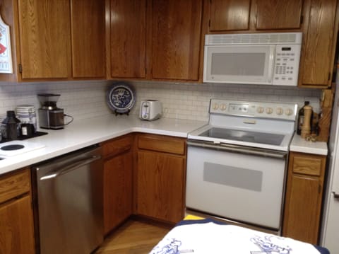 kitchen with coffee grinder and coffee maker