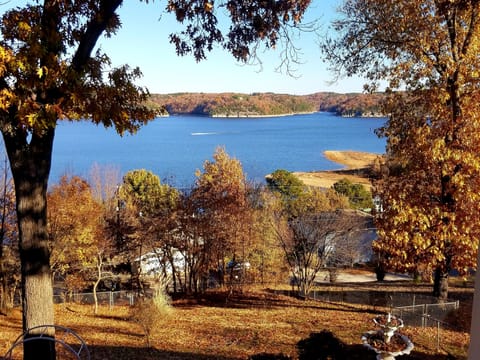 view from outdoor deck area with furniture
