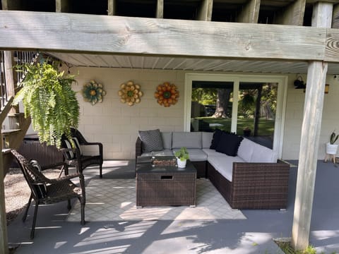 Downstairs seating area from walk out basement. Hot tub pictures coming soon!