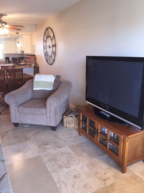 Spacious family room. Comfy chairs.