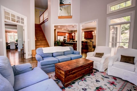 The family room is a great place to watch TV, visit with friends and play games.