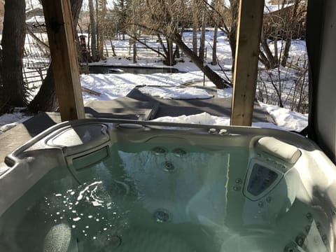 Hot Tub view facing Sourdough Creek
