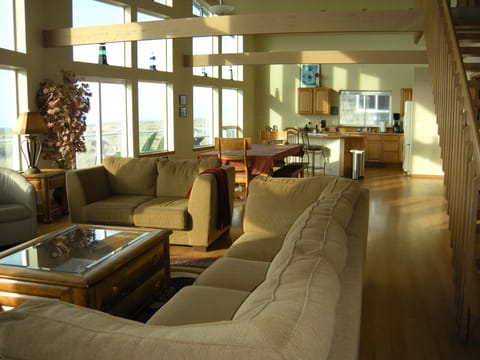 Great room concept. This house is 50 ft wide