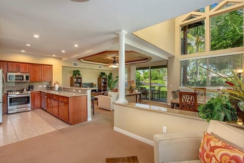 Light living area with floor to ceiling windows!