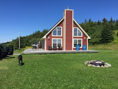 Front of the house with the firepit