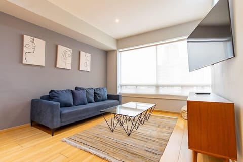 Cozy living room with a TV