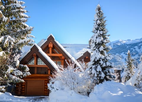 snowy chalet