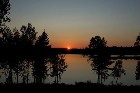 Sunset from the porch of the lodge on Cleawater Lake.