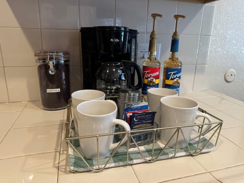 Variety of teas and hot coffee 