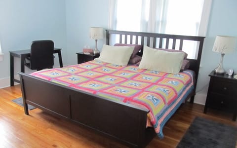 The Harbor Room, with a work station for a laptop.
