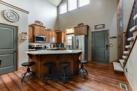 Open Kitchen Floor Plan with almost every kitchen implement.