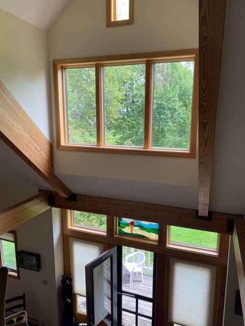 Floor to ceiling windows with panoramic views.