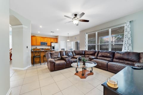 Open space for everyone to relax in the family room