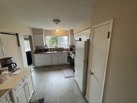 Fully stocked kitchen.