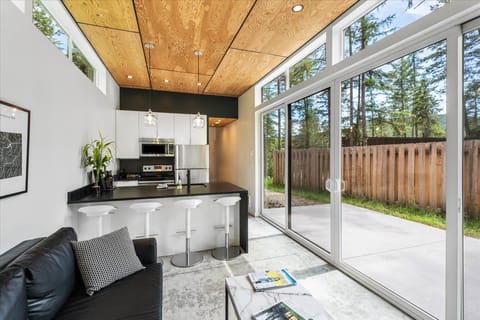 Spacious living area with sofa bed