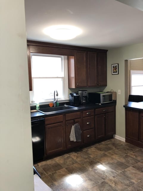 When entering the home you walk into a spacious custom kitchen. 