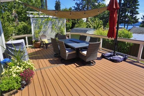 Outside Entertainment with a VIEW!  Enjoy cooler nights with the gas fire table!