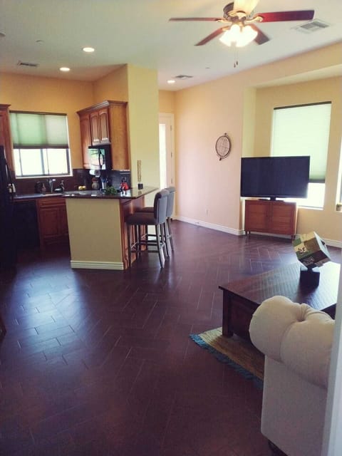 A view from the bedroom towards the entrance