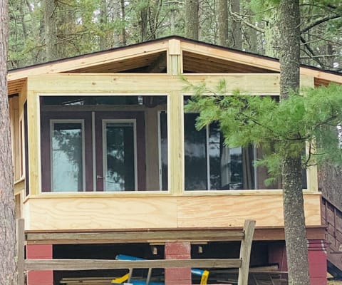 New screened porch, completed Nov 2024