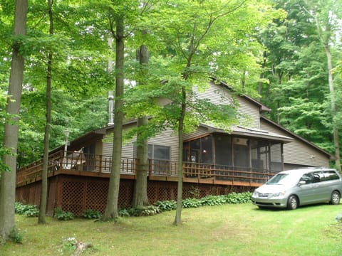 Beautiful wrap around deck with screened in porch