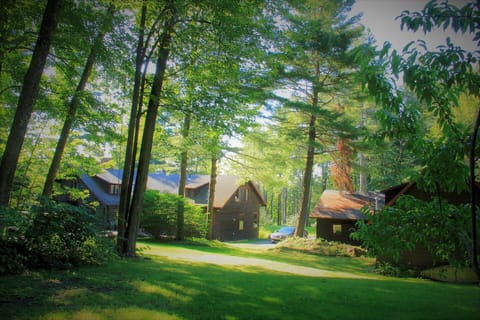 View of the main house on the left and guest house on the right