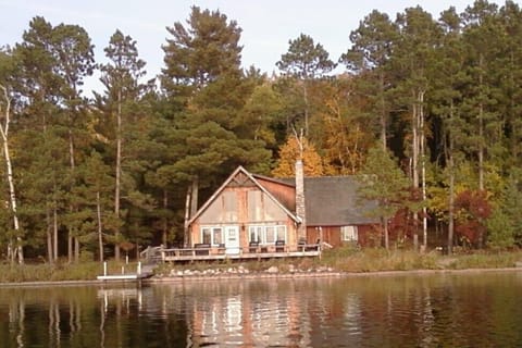 View of main cabin from lake