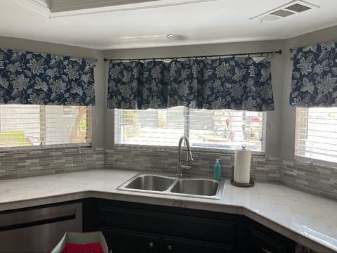 Full view of backyard from the kitchen