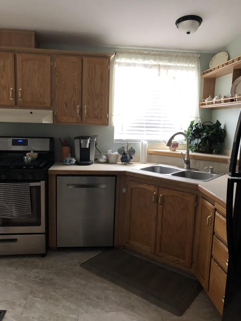 Fully furnished kitchen ready for preparing for any sized group.