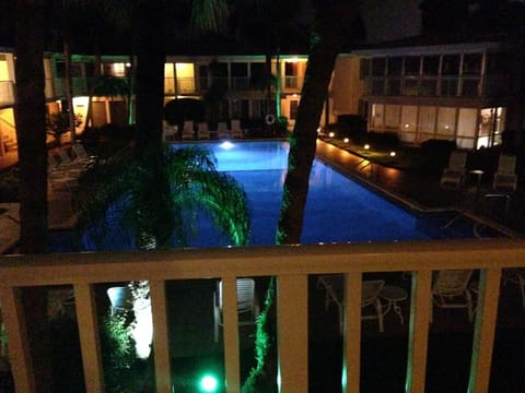 Pool view from the condo at night