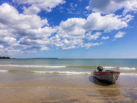 Take your boat or a local shuttle to a nearby soft sandy beach