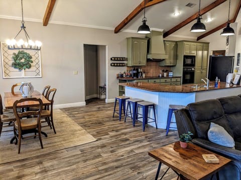 Dining and kitchen area with seating for everyone