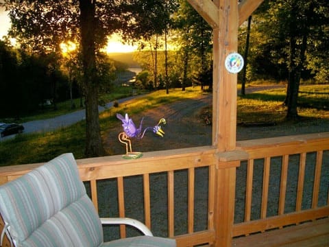 Sunrise view of Norfork lake from the deck of the Ozark Retreat
