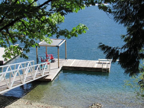Private each and dock directly on our property. Direct lakefront!