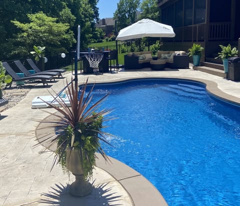 Salt water inground private pool with lovely patio to enjoy.