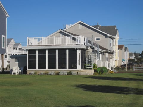 Porch with deck above
