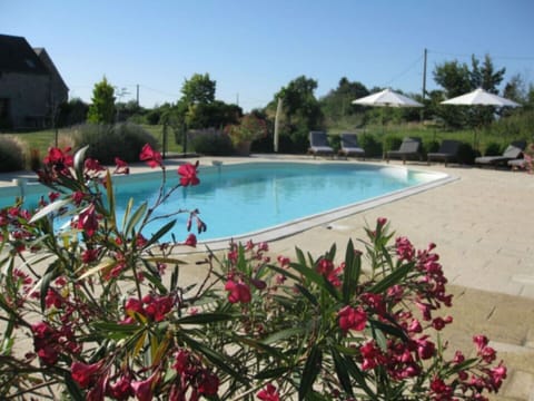 Relax in and around the large heated pool