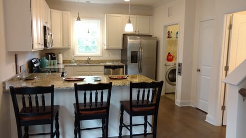 Kitchen with cookware, Keurig, dinnerware for 10+