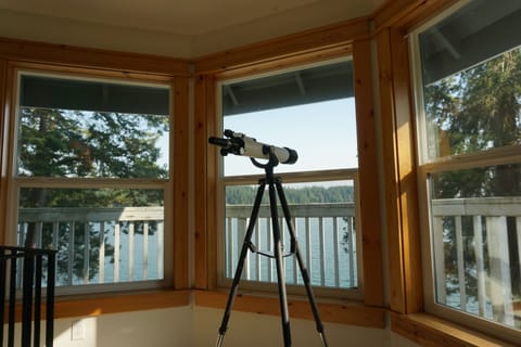 Telescope on top floor of lighthouse tower