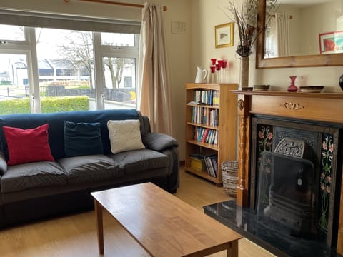 Sitting room with open fireplace