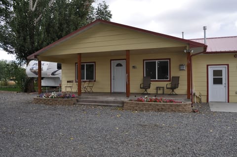 Front of house.  Shares a driveway with main house.