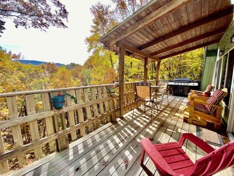 Upper deck comfort & views. Perfect for grilling! (Season: Fall)